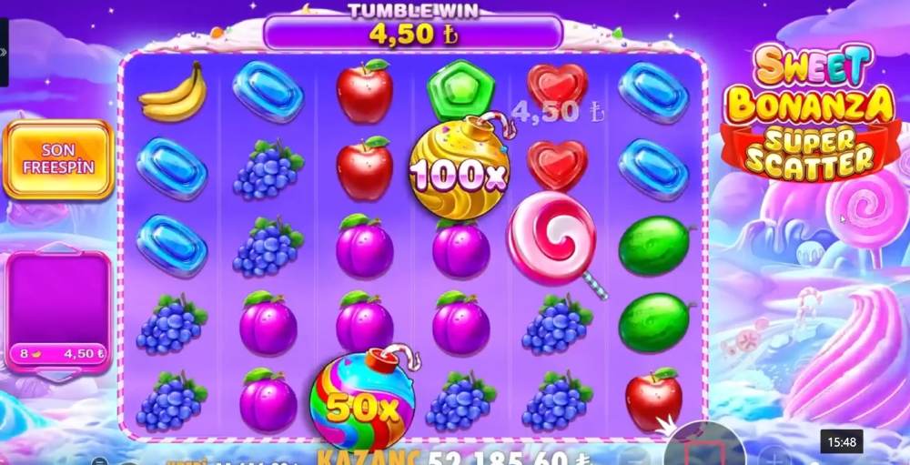 Sweet Bonanza max win denemesi sonrası 64 bin TL rekor kazanç bakiyesi.